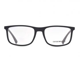 Emporio Armani Square Man Optical Eyeglasses with Black Plastic Frame