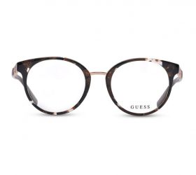 Guess Round Woman Optical Eyeglasses with Brown Plastic Frame