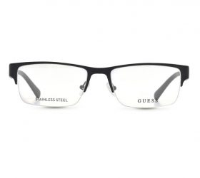 Guess Rectangle Man Optical Eyeglasses with Black Metal Frame