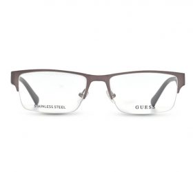 Guess Rectangle Man Optical Eyeglasses with Silver Metal Frame