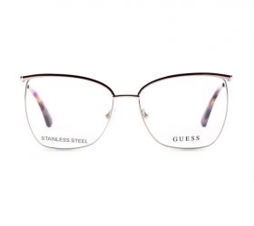 Guess Square Woman Optical Eyeglasses With Bordeaux Frame