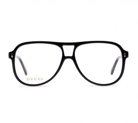 Gucci Pilot Navigator Man Optical Eyeglasses With Black Frame