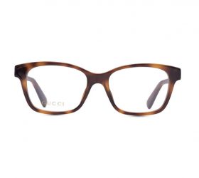 Gucci Cat Eye Woman Optical Eyeglasses with Havana Acetate Frame