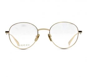 Gucci Round Man Optical Eyeglasses with Gold Metal Frame