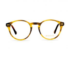 Gucci Round Unisex Optical Eyeglasses Frame With Havana Acetate Frame