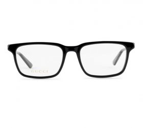 Gucci Rectangular Square Man Optical Eyeglasses Frame With Black Acetate Frame