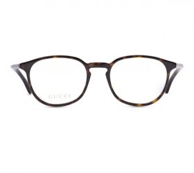 Gucci Round Man Optical Eyeglasses with Havana Acetate Frame
