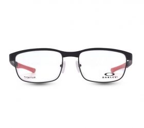 Oakley Geometric Man Optical Eyeglasses with Burgundy Titanium Frame