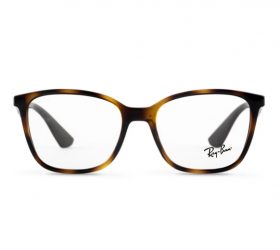 Rayban Square Man Optical Eyeglasses with Havana Plastic Frame