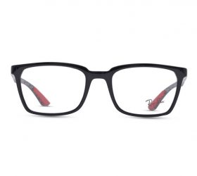 Rayban Rectangle Man Optical Eyeglasses with Black Plastic Frame