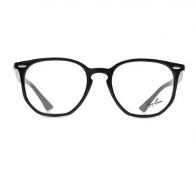 Rayban Geometric Unisex Optical Eyeglasses with Black Plastic Frame