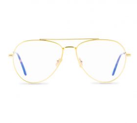 Tom Ford Pilot Unisex Optical with Shiny Deep Gold Metal Frame